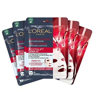 Afbeelding van L&#039;Oréal Paris Revitalift Laser Drievoudige Power Anti Age doekmaskers, 6 stuks