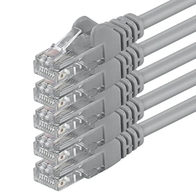 Afbeelding van Cat6 2m grijs 5 stuks Ethernet Cable Gigabit Lan Netwerkkabel RJ45 kabel Patchkabel 1000 Mbits compatibel met CAT5 cat5e CAT7 CAT8
