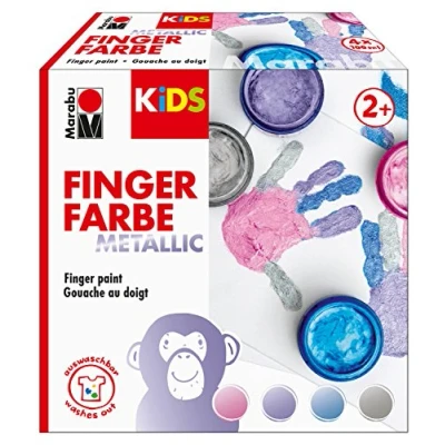 Afbeelding van Marabu Kids Vingerverf Metallic 4 kleuren x 100 ml