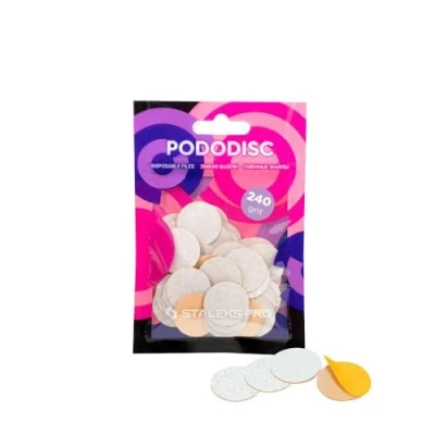 Afbeelding van STALEKS PRO Pododisc Schuurschijven, zelfklevend, 20 mm, voor nagelfrees, speciaal pedicure, korrel 240, 50 stuks