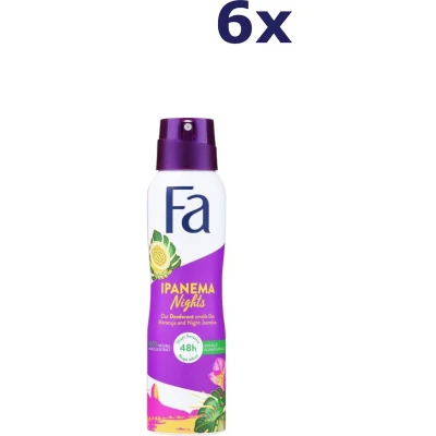 Afbeelding van 6x Fa Deodorant Spray Ipanema Nights 150 ml
