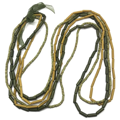 Afbeelding van Behave Layered ketting dames groen kleurig lange