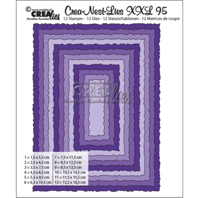 Afbeelding van Crealies Crea Nest Lies XXL no 95 Rechthoeken met ruwe randen CLNestXXL95 125 x 165mm