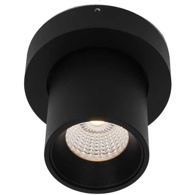 Afbeelding van Artdelight Plafondlamp Laguna 1L Rond zwart led 6W 2700K IP20 Dimbaar &gt; spots verlichting opbouwspot plafonniere lamp