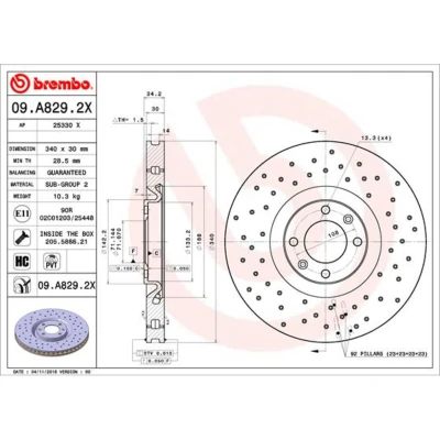 Afbeelding van Brembo Remschijf 09.A829.2X