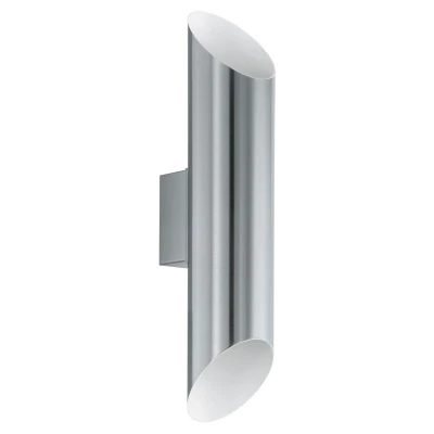 Afbeelding van EGLO Ledwandlamp voor buiten AGOLADA edelstaal, wit / l7,5 x h36 cm inclusief 2 led plank buitenlamp