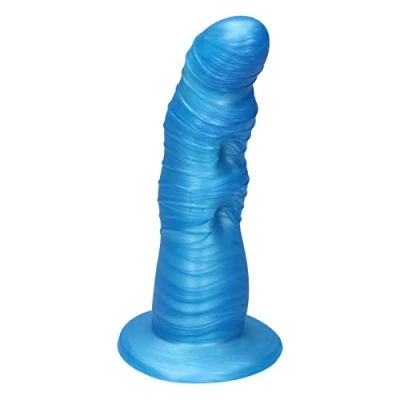 Afbeelding van Ylva &amp; Dite Rhea Siliconen Dildo met zuignap Made in Holland Blauw Metallic