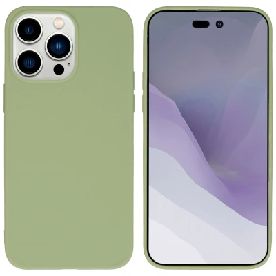 Afbeelding van Apple iPhone 14 Pro Max Hoesje Siliconen en TPU (zacht) iMoshion Softcase/Backcover Groen Telefoonhoesje