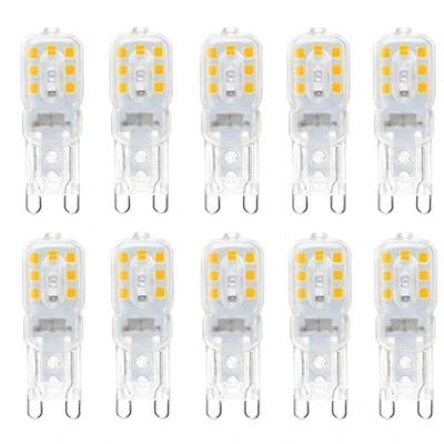 Afbeelding van Jiotouhu Ledlamp G9, 3 W G9 led lampen (komt overeen met 30 halogeenlampen G9), warmwit, 3000 K, zonder flikkeren, 360 graden hoek, AC 220 240 V, 10 stuks