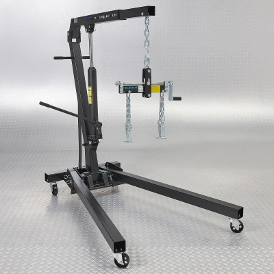 Afbeelding van Datona Garagekraan Hydraulisch 1 Ton Inklapbaar Inclusief Balanceeradapter (212 x 100 165 cm) Matzwart