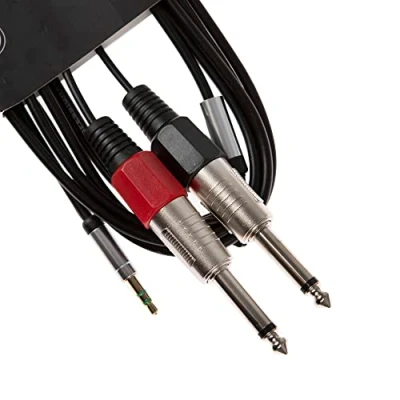 Afbeelding van akkoord S3J 26J300 3 m 3,5 mm Stereo naar 2 x 6,3 Mono Jack Lood