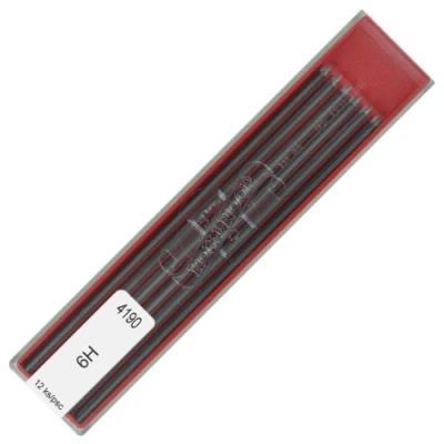Afbeelding van Koh i noor 4190 6H 2,0 mm grafietkabels voor technisch tekenen en retoucheren.