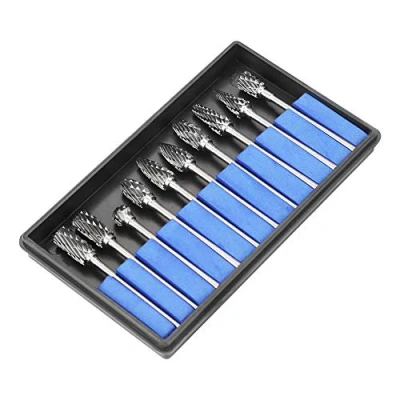 Afbeelding van Roterende Burr Set, 10 stks 2.35 * 6mm Tungsten Carbide Rotary Files Metaalbewerking Carving Tool Set voor Dremel Tools Houtbewerking Graveren Boren