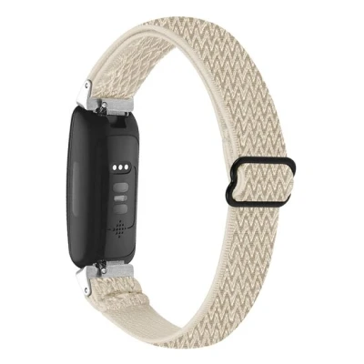 Afbeelding van Fitbit Inspire 3 Elastische solo loop nylon bandje Beige