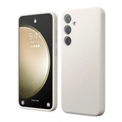 Afbeelding van elago Liquid Silicone Hoesje Compatibel met Samsung Galaxy S24 Plus Case, Premium Siliconen, Full Body Beschermhoes [4 Lagen Schokbestendige Structuur], Anti Kras Zachte Microvezel Voering (Stone)
