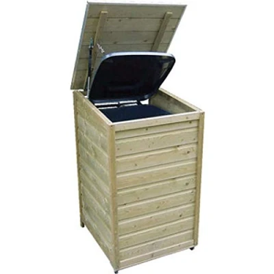 Afbeelding van Lutrabox containerberging voor 1 afvalcontainer 140L 61x63x116 cm Vurenhout