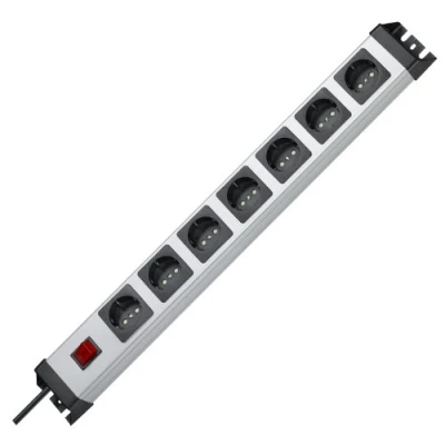 Afbeelding van Kopp 226820011 Stekkerdoos met schakelaar 7 voudig Grijs, Zwart Randaarde stekker 1 stuk(s)