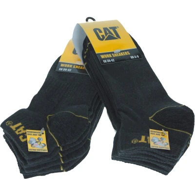 Afbeelding van Caterpillar Work Sneaker 6 paar werksokken voor heren, enkelhoogte, veiligheidsschoenen versterkt op hiel en teen met versterkte inslag garens van uitstekende kwaliteit (Grijs, 47 50)