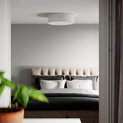 Afbeelding van By Rydéns plafondlamp Vita, Ø 60 cm, wit, linnen