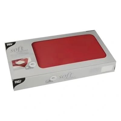 Afbeelding van Papstar, 20 tafelkleden, stofachtig, vlies &quot;soft seletion&quot; 80 cm x rood, 82328
