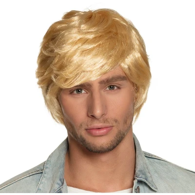 Afbeelding van Boland Pruik Tyler Blond Steil Kort Mannen 60&#039;s &amp; 70&#039;s Hippie Flower Power