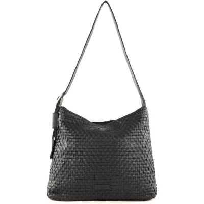 Afbeelding van FREDsBRUDER Leren Schoudertas Salas Hobo Black Zwart
