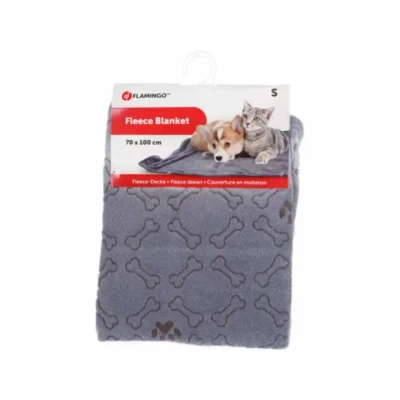 Afbeelding van Flamingo Marva Deken Honden;katten Fleece Grijs Bot/poot 70x100cm 1st 131522