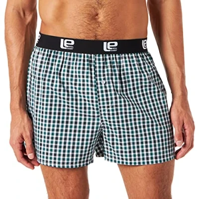 Afbeelding van Lower East Heren Amerikaanse boxershorts met elastische tailleband, Classic geruit, set van 6, L