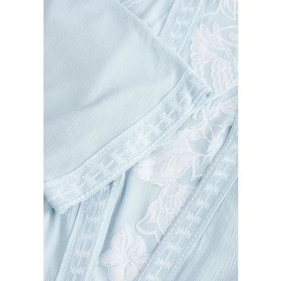 Afbeelding van Next Longline Embroidered Kimono Coverup Lichte jas, Dames, Maat: Small, Pale blue