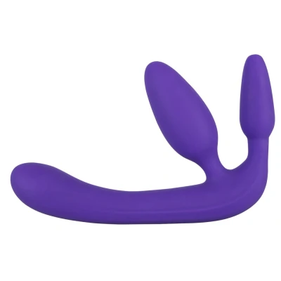 Afbeelding van Paarse Driedubbele Voorbind Dildo