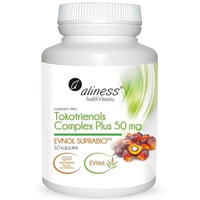 Afbeelding van Aliness Tokotrienols Complex PLUS 50 mg, voedingssupplement met plantenextracten, 60 capsules