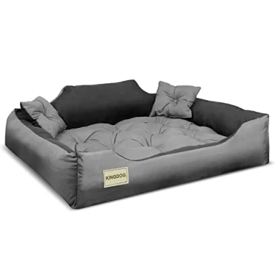 Afbeelding van Kingdog Honden en kattenbed Microvezel 40x30 / 55x45 cm grijs zwart