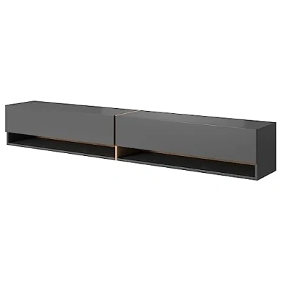 Afbeelding van Selsey tv kast board sideboard tafel televisiekast 200 cm hangend met eiken artisan accent grafiet Mirrgo