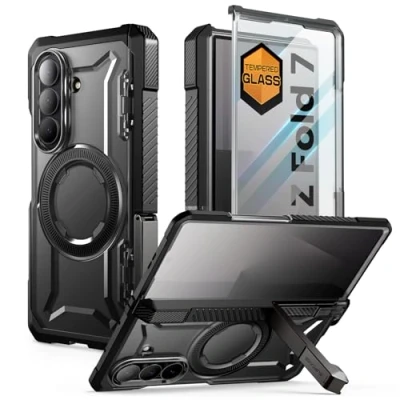 Afbeelding van SUPCASE Hoesje voor Samsung Galaxy Z Fold 7 met Kickstand (UB Grip) [MagSafe Compatibel] [Ingebouwde Gehard Glazen Schermbeschermer] Militaire Kwaliteit Magnetisch Case 7, Zwart