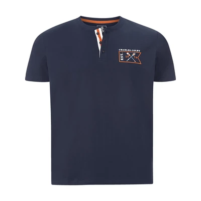 Afbeelding van Charles Colby Tshirt print, Heren, Maat: Large, Dunkelblau