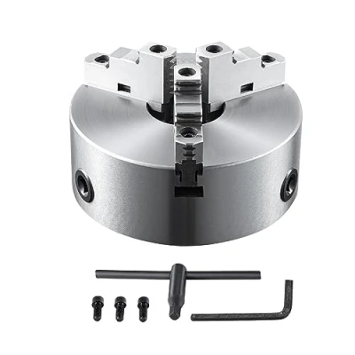 Afbeelding van VEVOR 3 bakken boorhouder 200 mm bits draaiboorhouder spanbereik 4 automatische centrering houtdraaiboorhouder T sleutel en zeshoekige voor freesmachines boormachines