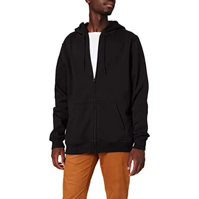 Afbeelding van Build Your Brand Herenjas Heavy Zip Hoody met ritssluiting, capuchontrui voor mannen in vele kleuren, maten S 5XL, zwart (Charcoal 00091),
