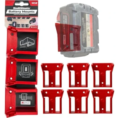 Afbeelding van StealthMounts Accuhouder Voor Milwaukee M18 Accu&#039;s (6 Stuks)