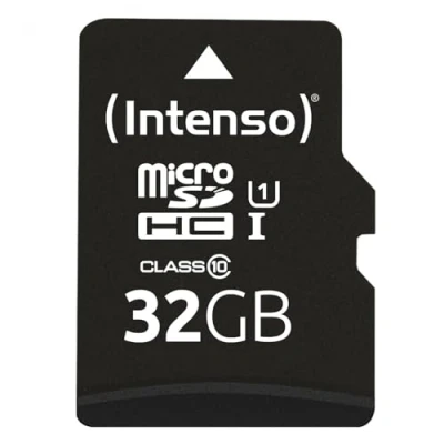 Afbeelding van (Intenso) 32GB Micro SDHC geheugenkaart UHS I Premium Class 10 met SD adapter