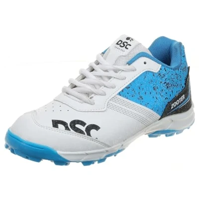 Afbeelding van DSC Zooter Professional Cricket Shoes for Men Toe and Heel Protection Multilayer Cushioning Supersoft Flexibility Rubber Outsole Durability (White/Red, Size: EU 42, UK 8, US 9)