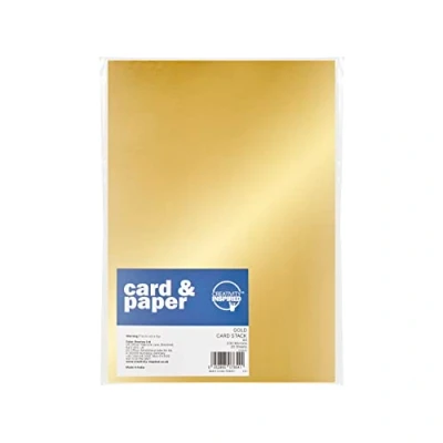 Afbeelding van Creativiteit Geïnspireerd Basic Gold A4 170gsm Card Pack, 50 vellen eenzijdig voor knutselen, kinderen kunstactiviteiten en scrapbooking, ideaal hobbyisten professionele knutselaars,