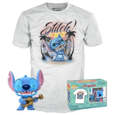 Afbeelding van Funko Pop &amp; Tee! Disney Stitch Exclusive Flocked edition Maat XL