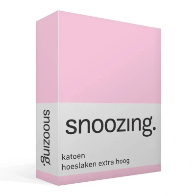 Afbeelding van Snoozing Katoen Extra Hoog Hoeslaken Tweepersoons 120x200 cm Roze