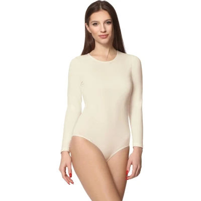 Afbeelding van Merry Style Dames Body Bodysuit Lange Mouwen Katoen MS MS10 BD114 Ecru XXL