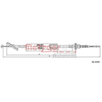 Afbeelding van METZGER 18.3504 Koppelingskabel COFLE CHEVROLET: Spark (M300) 1.0, 1.2, 1.2 LPG, 1.0 LPG 2010