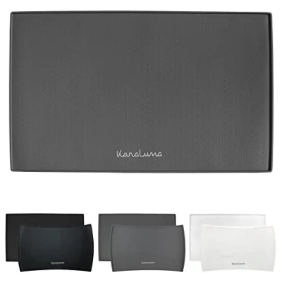 Afbeelding van Premium siliconen bakonderlegger, 60 x 40 cm (grijs, vierkant), voedermat, kattenvoeronderlegger, voederbak, hondenbak, volautomatische koffiebak, bakmat, mat