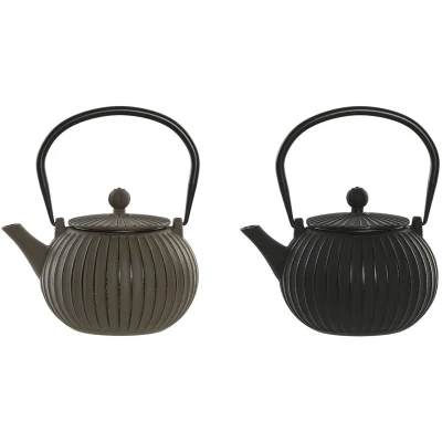 Afbeelding van Theepot Home ESPRIT Zwart Beige Roestvrij staal Ijzer 1 L (2 Stuks)