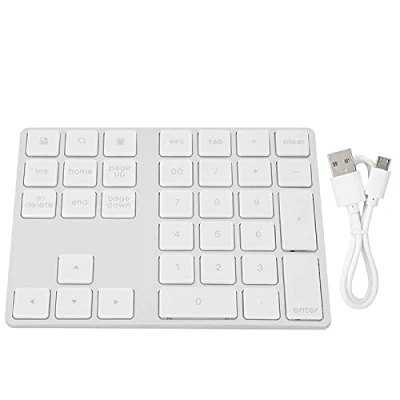 Afbeelding van Lazmin 34 Toetsen Draadloos Mini Numpad, Ultradun Bluetooth Oplaadbaar Numeriek Toetsenbord Klein voor Mac OS Windows, iOS, Android