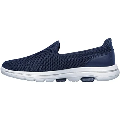 Afbeelding van Skechers GO WALK 5 dames sneaker Low Top Trainer, Blauw textiel, 41 EU