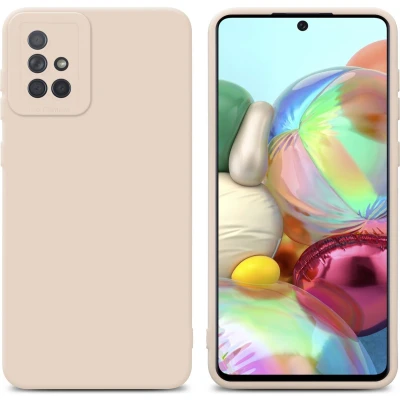 Afbeelding van Cadorabo Hoesje geschikt voor Samsung Galaxy A71 4G in FLUID CREAM Beschermhoes TPU silicone Cover Case